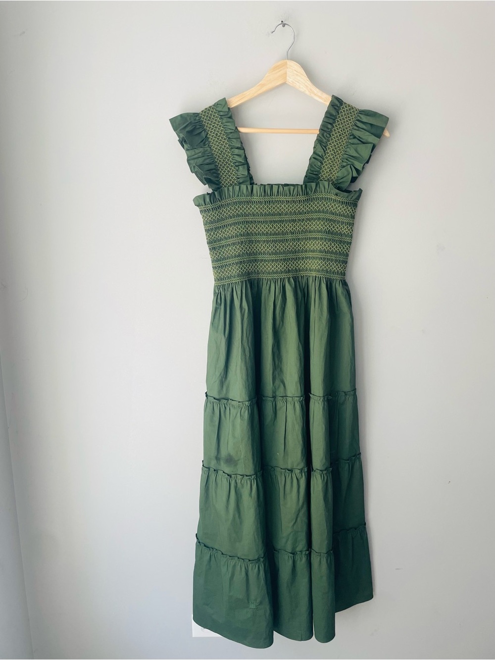 Hill House Nap Dress Smocked Green RARE - Picture 2 of 9
